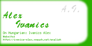 alex ivanics business card